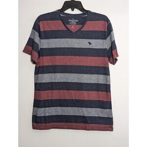 Abercrombie Kids Boy's Gray and Red Striped T Shirt Size L